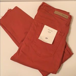NWT! Cello Brand Orange Skinny Jeans